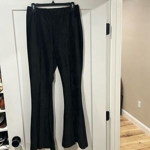 black velvet flare pants